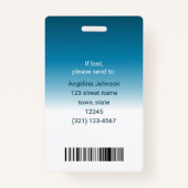 Registered Nurse ID Identification Name Foto Blue Ausweis (Rückseite)