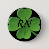 Registered Nurse Lucky Green Shamrock Button (Vorderseite)
