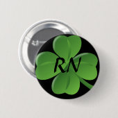 Registered Nurse Lucky Green Shamrock Button (Vorne & Hinten)