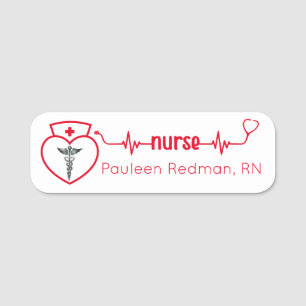 Registered Nurse RN Abzeichen Classy Red Stylish Namensschild