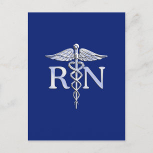 Registered Nurse RN Caduceus auf Navy Blue Decor Postkarte