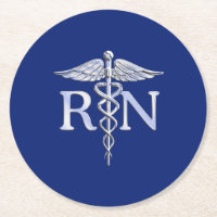 Registered Nurse RN Caduceus auf Navy Blue Decor