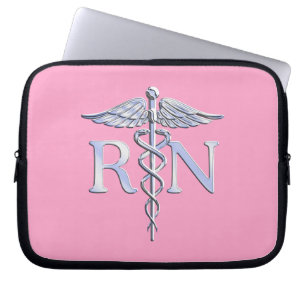 Registered Nurse RN Caduceus auf rosa Dekoration Laptopschutzhülle