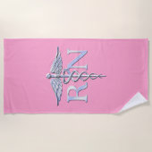 Registered Nurse RN Caduceus auf rosa Dekoration Strandtuch (Vorderseite)