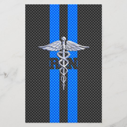 Registered Nurse RN Caduceus Carbon Fibre Decor Briefpapier (Vorderseite)
