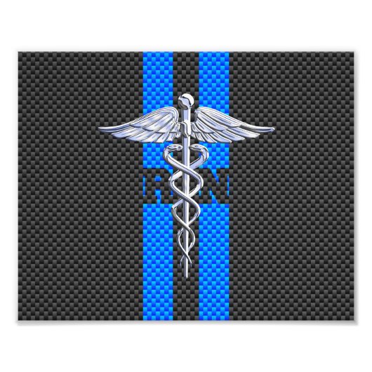 Registered Nurse RN Caduceus Carbon Fibre Decor Fotodruck (Vorne)