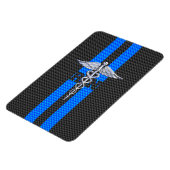 Registered Nurse RN Caduceus Carbon Fibre Decor Magnet (Linke Seite)