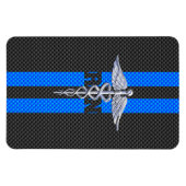 Registered Nurse RN Caduceus Carbon Fibre Decor Magnet (Horizontal)