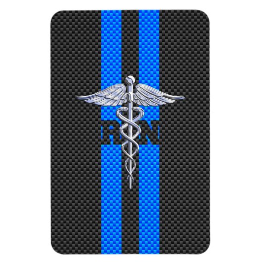 Registered Nurse RN Caduceus Carbon Fibre Decor Magnet (Vertikal)