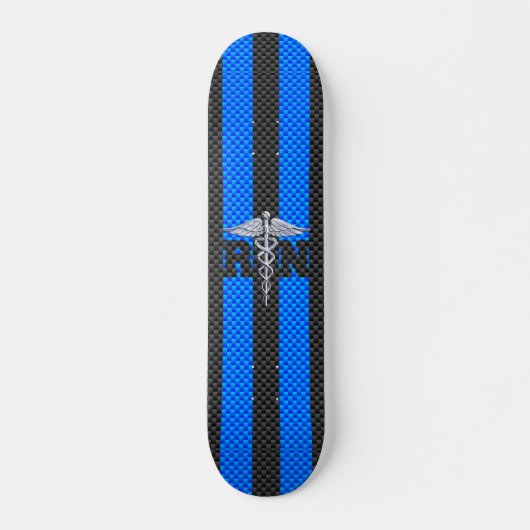Registered Nurse RN Caduceus Carbon Fibre Decor Skateboard (Vorne)