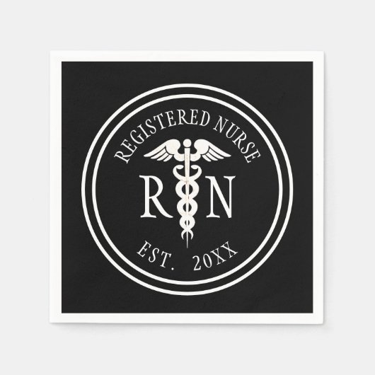 Registered Nurse RN Caduceus Graduation Party Serviette (Vorderseite)