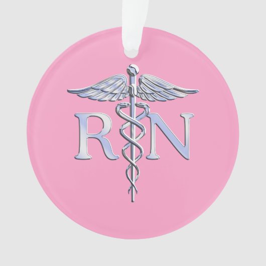 Registered Nurse RN Caduceus on Light Pink Decor Ornament (Vorderseite)