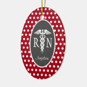 Registered Nurse RN Caduceus Personalisiert Red Keramik Ornament (Links)