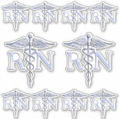 Registered Nurse RN Caduceus Schlangen auf schwarz Aufkleber (Vorderseite)