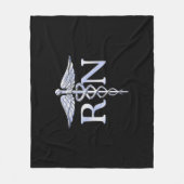 Registered Nurse RN Caduceus Schlangen auf schwarz Fleecedecke (Vorderseite)