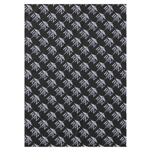 Registered Nurse RN Caduceus Schlangen auf schwarz Tischdecke (Vorderseite)