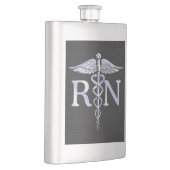 Registered Nurse RN Caduceus Snakes Black Carbon Flachmann (Rechts)