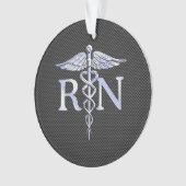 Registered Nurse RN Caduceus Snakes Black Carbon Ornament (Vorderseite)