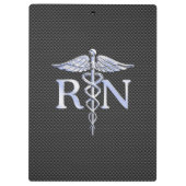 Registered Nurse RN Caduceus Snakes Carbon Klemmbrett (Rückseite)