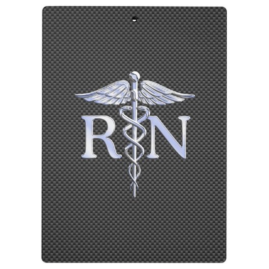 Registered Nurse RN Caduceus Snakes Carbon Klemmbrett (Rückseite)
