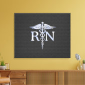Registered Nurse RN Caduceus Snakes Carbon Leinwanddruck (Insitu (Wohnzimmer))