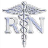 Registered Nurse RN Caduceus Snakes Decor Aufkleber (Vorderseite)