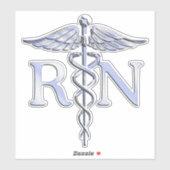 Registered Nurse RN Caduceus Snakes Decor Aufkleber (Blatt)