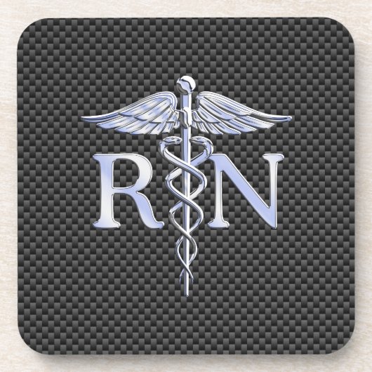 Registered Nurse RN Caduceus Snakes Decor Getränkeuntersetzer (Vorderseite)