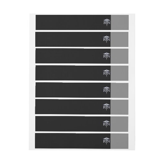 Registered Nurse RN Caduceus Snakes Solid Black (Bogen)