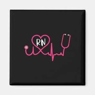 Registered Nurse Rn Ekg Stethoscope Heartbea Magnet