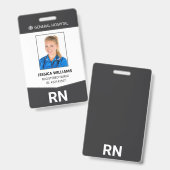 Registered Nurse RN Employee ID Abzeichen Ausweis (Vorder- & Rückseite)