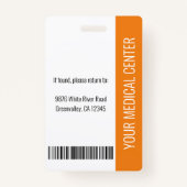 Registered Nurse RN Employee ID Orange Ausweis (Rückseite)