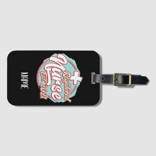 Registered Nurse seit 2021 auf multicolor Gepäckanhänger (Vorderseite (Horizontal))