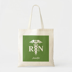 Registered Nurse Stylish Medical Caduceus Green Tragetasche