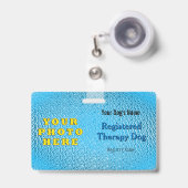 Registered Therapy Dog - Bright Blue Badge Ausweis (Vorderseite mit Ausziehbar)
