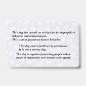 Registered Therapy Dog - Dunkelgrünes Abzeichen Ausweis (Rückseite)