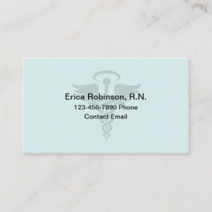 Registered Visiered Nurse Angelic Caduceus Visitenkarte