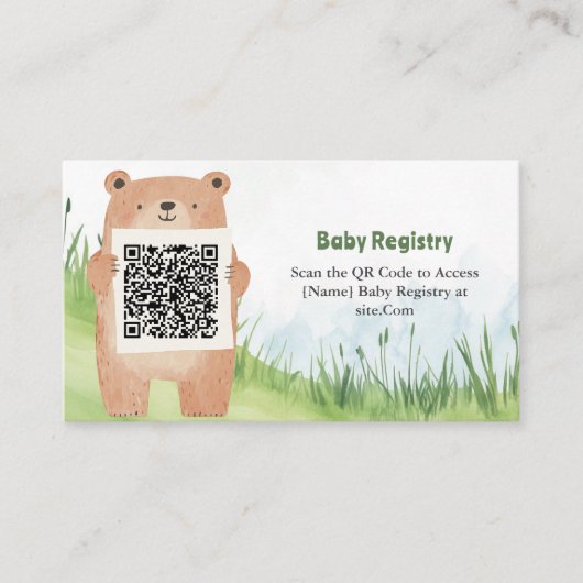 Registerkarte "Adable Bear QR Code" Begleitkarte (Vorderseite)