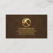 Registerkarte "Elegante Brown Grunge Gold Tools" Visitenkarte (Rückseite)