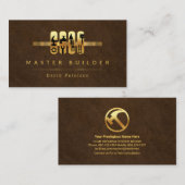 Registerkarte "Elegante Brown Grunge Gold Tools" Visitenkarte (Vorne/Hinten)