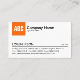 Registerkarte Farbe: Orange Visitenkarte