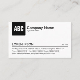 Registerkarte Farbe: Schwarz Visitenkarte