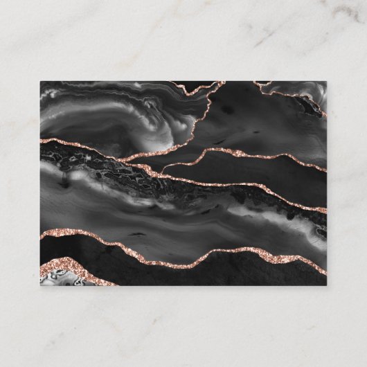 Registerkarte Formal Classic Black Agate Rose Gold Begleitkarte (Rückseite)