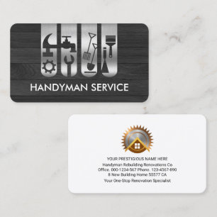 Registerkarte "Handyman Tools" auf Holz Visitenkarte