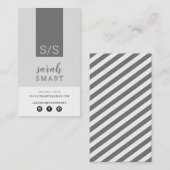 Registerkarte MONOGRAM INITIALS, modern, monochrom Visitenkarte (Vorne/Hinten)