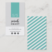 Registerkarte MONOGRAM INITIALS Moderne Jade Schwa Visitenkarte (Vorne/Hinten)