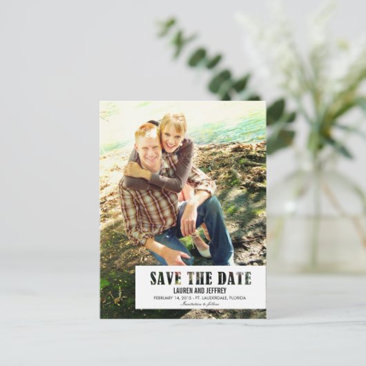 Registerkarte Save the Date Postkarte (Stehend Vorderseite)