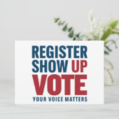 Registrieren Sie die Abstimmung anzeigen Ihre Stim Einladung (Stehend Vorderseite)