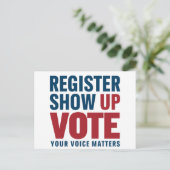 Registrieren Sie die Abstimmung anzeigen Ihre Stim Postkarte (Stehend Vorderseite)