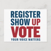 Registrieren Sie die Abstimmung anzeigen Ihre Stim Postkarte (Vorderseite)